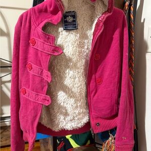 PINK Victoria's Secret Cream Fleece Jacket